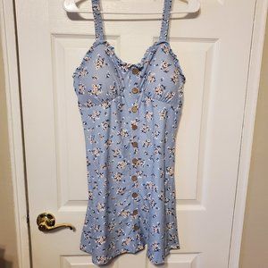 No Boundaries Blue Floral Tank Dress